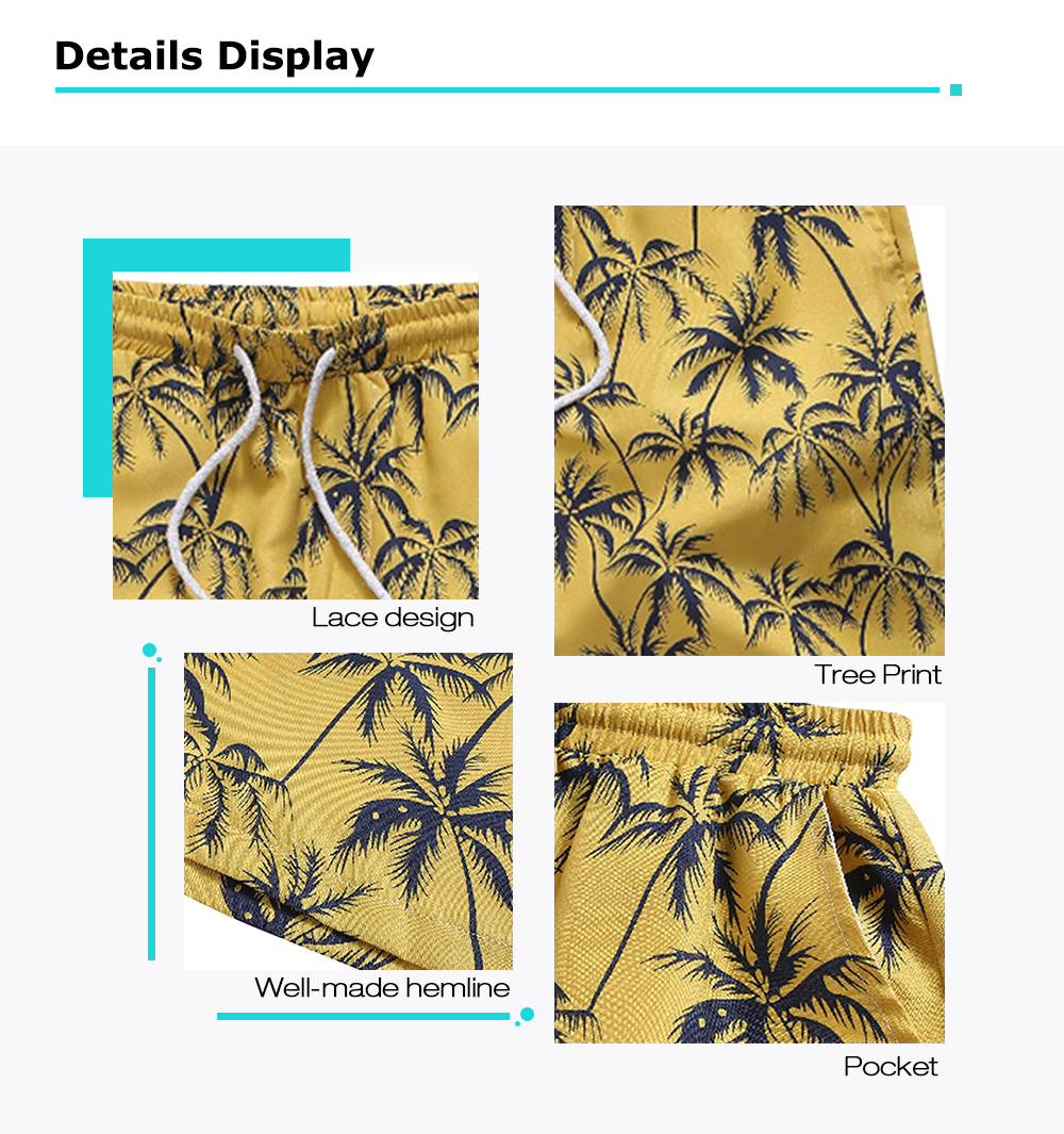 Hawaii Coconut Tree Print Board Shorts