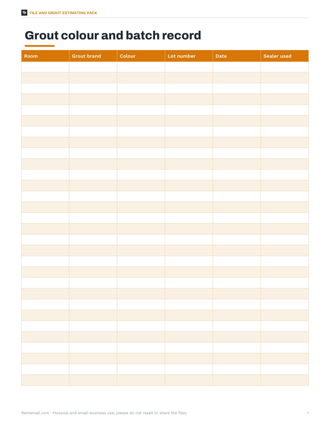 Preview of the first page of Grout record (PDF/DOCX/XLSX)